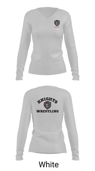 Womens Long Sleeve Vneck Shirt, Lansingburgh Knights, Wrestling, Teamtime, Team time, sublimation, custom sports apparel, team uniforms, spirit wear, spiritwear, sports uniforms, custom shirts, team store, custom team store, fundraiser sports, apparel fundraiser
