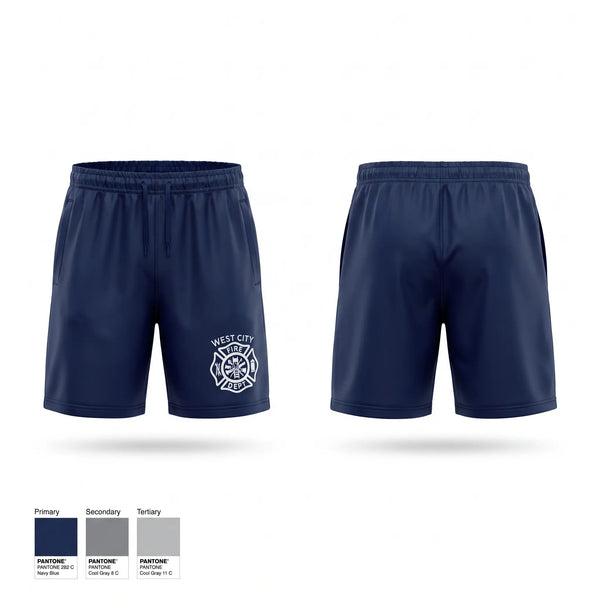 Athletic Shorts With Pockets, West city fire, Fire Department, Teamtime, Team time, sublimation, custom sports apparel, team uniforms, spirit wear, spiritwear, sports uniforms, custom shirts, team store, custom team store, fundraiser sports, apparel fundraiser