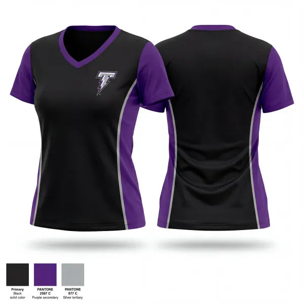 Womens Short Sleeve Vneck Shirt, South Garner Titans, , Teamtime, Team time, sublimation, custom sports apparel, team uniforms, spirit wear, spiritwear, sports uniforms, custom shirts, team store, custom team store, fundraiser sports, apparel fundraiser