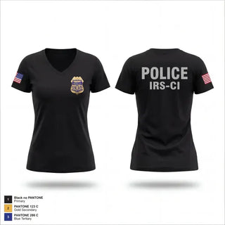 Womens Short Sleeve Vneck Shirt, IRS-CI, Police, Teamtime, Team time, sublimation, custom sports apparel, team uniforms, spirit wear, spiritwear, sports uniforms, custom shirts, team store, custom team store, fundraiser sports, apparel fundraiser