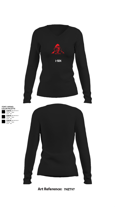 1-504 14015106 Women's Long Sleeve V-neck Shirt - 22