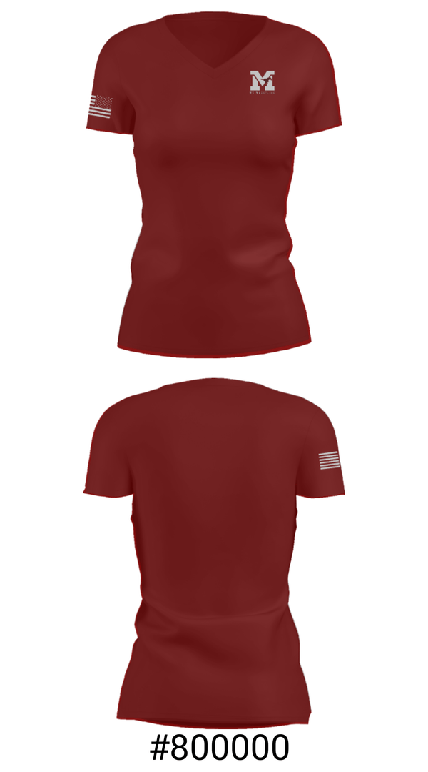 Women's Short Sleeve Vneck Shirt, Mount Vernon High School Wrestling, Wrestling, Teamtime, Team time, sublimation, custom sports apparel, team uniforms, spirit wear, spiritwear, sports uniforms, custom shirts, team store, custom team store, fundraiser sports, apparel fundraiser