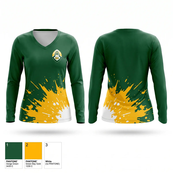 Womens Long Sleeve Vneck Shirt, Bethel Bruins, , Teamtime, Team time, sublimation, custom sports apparel, team uniforms, spirit wear, spiritwear, sports uniforms, custom shirts, team store, custom team store, fundraiser sports, apparel fundraiser