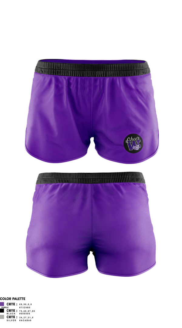 Womens Shorts, Soledad Warriors Cheer, Cheer, Teamtime, Team time, sublimation, custom sports apparel, team uniforms, spirit wear, spiritwear, sports uniforms, custom shirts, team store, custom team store, fundraiser sports, apparel fundraiser