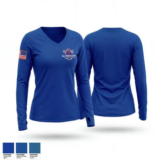 Womens Long Sleeve Vneck Shirt, Superior Event Medical and Sales LLC, EMS/EMT, Teamtime, Team time, sublimation, custom sports apparel, team uniforms, spirit wear, spiritwear, sports uniforms, custom shirts, team store, custom team store, fundraiser sports, apparel fundraiser
