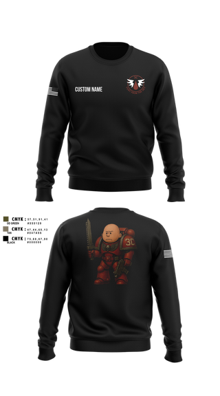 Crew Neck Sweatshirt, CCo, 1-508PIR (OG), Army, Teamtime, Team time, sublimation, custom sports apparel, team uniforms, spirit wear, spiritwear, sports uniforms, custom shirts, team store, custom team store, fundraiser sports, apparel fundraiser