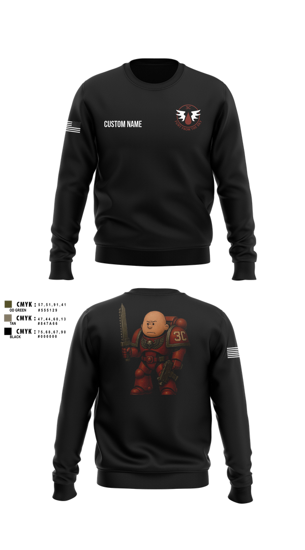 Crew Neck Sweatshirt, CCo, 1-508PIR (OG), Army, Teamtime, Team time, sublimation, custom sports apparel, team uniforms, spirit wear, spiritwear, sports uniforms, custom shirts, team store, custom team store, fundraiser sports, apparel fundraiser