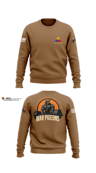 Crew Neck Sweatshirt, 261st War Pigeons, Army, Teamtime, Team time, sublimation, custom sports apparel, team uniforms, spirit wear, spiritwear, sports uniforms, custom shirts, team store, custom team store, fundraiser sports, apparel fundraiser