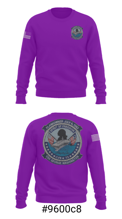 USS GEORGE WASHINGTON CVN-73 87107086 Crew Neck Sweatshirt - 2