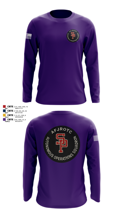 AFJROTC MS-081 DRONE TEAM 88778530 Long Sleeve Performance Shirt 1