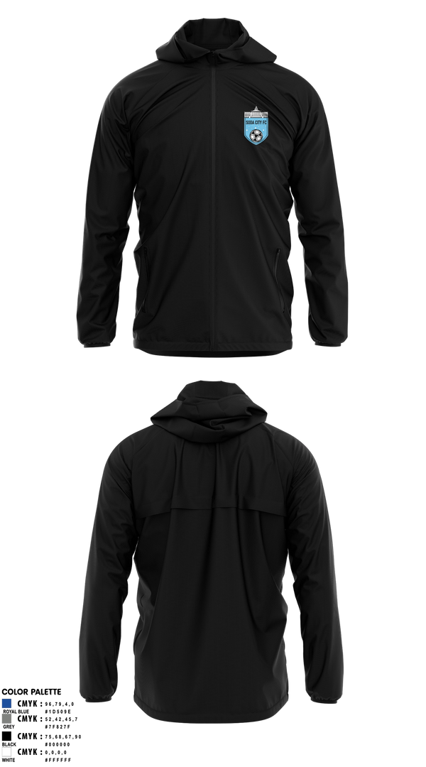 Windbreaker, Soda City FC, Men's Soccer, Teamtime, Team time, sublimation, custom sports apparel, team uniforms, spirit wear, spiritwear, sports uniforms, custom shirts, team store, custom team store, fundraiser sports, apparel fundraiser