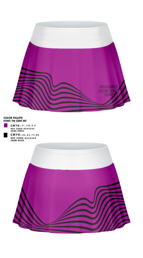Skort, Simplicity Dance Team, Cheer, Teamtime, Team time, sublimation, custom sports apparel, team uniforms, spirit wear, spiritwear, sports uniforms, custom shirts, team store, custom team store, fundraiser sports, apparel fundraiser
