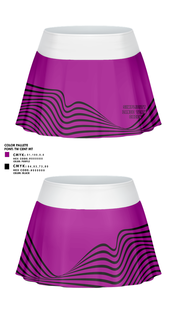 Skort, Simplicity Dance Team, Cheer, Teamtime, Team time, sublimation, custom sports apparel, team uniforms, spirit wear, spiritwear, sports uniforms, custom shirts, team store, custom team store, fundraiser sports, apparel fundraiser