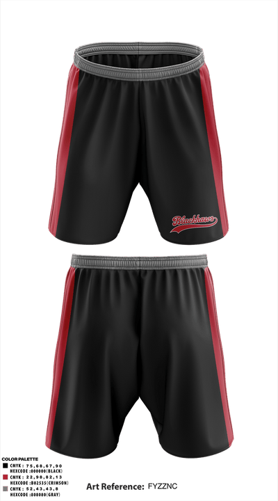 Marshall Blackhawks 40958299 Athletic Shorts With Pockets - 1