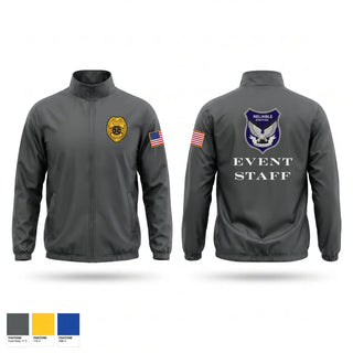 Windbreaker, EVent staff, Police, Teamtime, Team time, sublimation, custom sports apparel, team uniforms, spirit wear, spiritwear, sports uniforms, custom shirts, team store, custom team store, fundraiser sports, apparel fundraiser