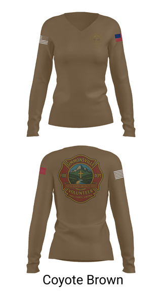 Womens Long Sleeve Vneck Shirt, Simmonsville VFD, , Teamtime, Team time, sublimation, custom sports apparel, team uniforms, spirit wear, spiritwear, sports uniforms, custom shirts, team store, custom team store, fundraiser sports, apparel fundraiser