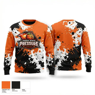 Crew Neck Sweatshirt, Peach State Pressure, Women's Basketball, Teamtime, Team time, sublimation, custom sports apparel, team uniforms, spirit wear, spiritwear, sports uniforms, custom shirts, team store, custom team store, fundraiser sports, apparel fundraiser