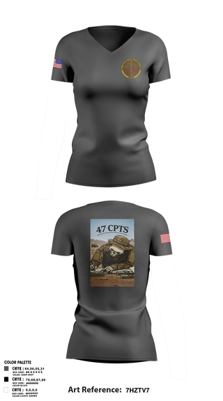Womens Short Sleeve Vneck Shirt, 47 CPTS, Air Force, Teamtime, Team time, sublimation, custom sports apparel, team uniforms, spirit wear, spiritwear, sports uniforms, custom shirts, team store, custom team store, fundraiser sports, apparel fundraiser