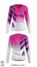 Carolina Track Hawks Women's Long Sleeve V-neck Shirt - 5