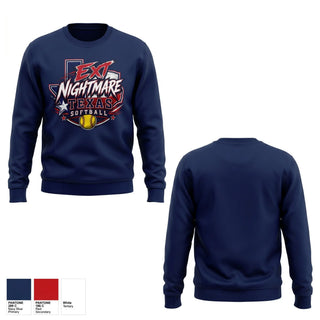 Crew Neck Sweatshirt, Etx Nightmares, Softball, Teamtime, Team time, sublimation, custom sports apparel, team uniforms, spirit wear, spiritwear, sports uniforms, custom shirts, team store, custom team store, fundraiser sports, apparel fundraiser