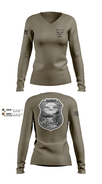 AMBTP-2507 73801347 Women's Long Sleeve V-neck Shirt - 2