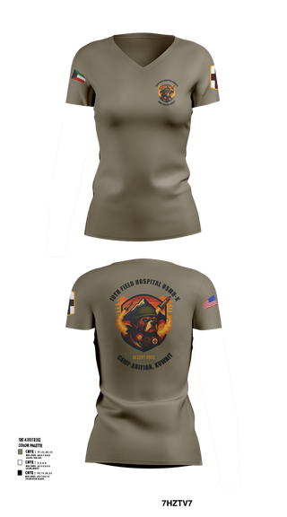 Womens Short Sleeve Vneck Shirt, 10th Field Hospital (FWD), , Teamtime, Team time, sublimation, custom sports apparel, team uniforms, spirit wear, spiritwear, sports uniforms, custom shirts, team store, custom team store, fundraiser sports, apparel fundraiser