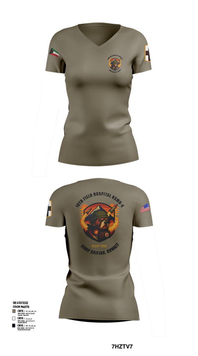 10th Field Hospital (FWD) 73609367 Women's Short Sleeve V-neck Shirt - 105