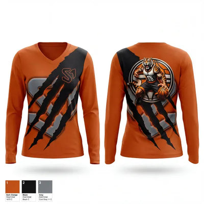 SOSA Basketball 52554966 Women's Long Sleeve V-neck Shirt - 1