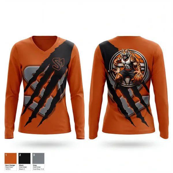 Womens Long Sleeve Vneck Shirt, SOSA Basketball, Men's Basketball, Teamtime, Team time, sublimation, custom sports apparel, team uniforms, spirit wear, spiritwear, sports uniforms, custom shirts, team store, custom team store, fundraiser sports, apparel fundraiser