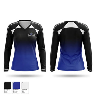 Womens Long Sleeve Vneck Shirt, Power Cross, , Teamtime, Team time, sublimation, custom sports apparel, team uniforms, spirit wear, spiritwear, sports uniforms, custom shirts, team store, custom team store, fundraiser sports, apparel fundraiser