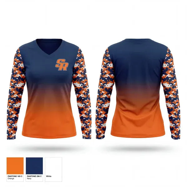 Womens Long Sleeve Vneck Shirt, Severn Run Wolves, , Teamtime, Team time, sublimation, custom sports apparel, team uniforms, spirit wear, spiritwear, sports uniforms, custom shirts, team store, custom team store, fundraiser sports, apparel fundraiser