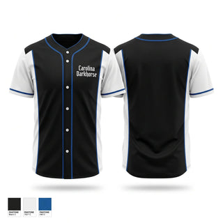 Full Button Baseball Jersey, Carolina Darkhorse, Baseball, Teamtime, Team time, sublimation, custom sports apparel, team uniforms, spirit wear, spiritwear, sports uniforms, custom shirts, team store, custom team store, fundraiser sports, apparel fundraiser
