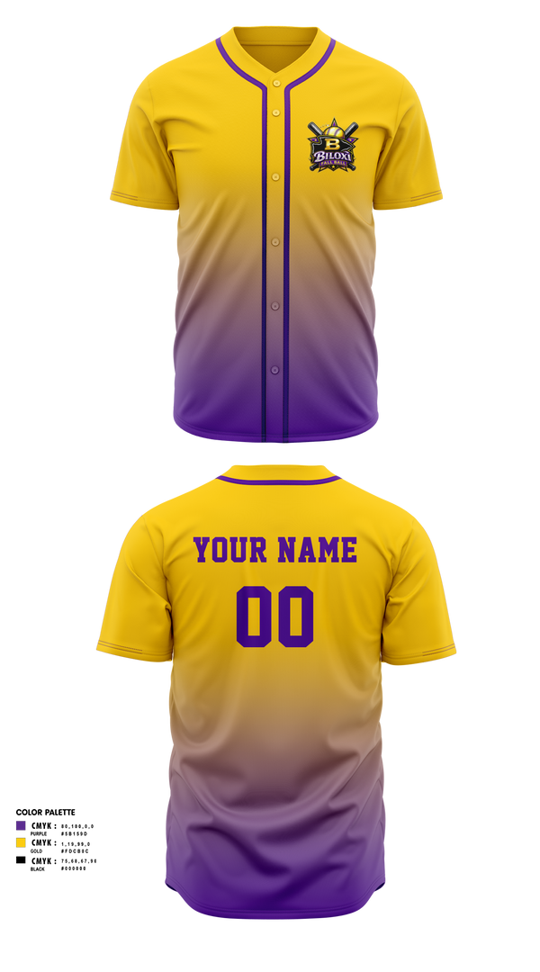 Full Button Softball Jersey, Biloxi, Softball, Teamtime, Team time, sublimation, custom sports apparel, team uniforms, spirit wear, spiritwear, sports uniforms, custom shirts, team store, custom team store, fundraiser sports, apparel fundraiser