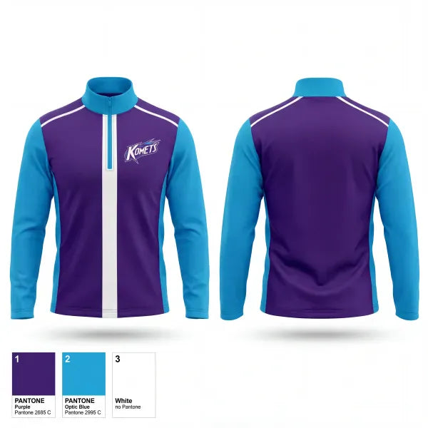 Quarter Zip Jacket, Komets, Softball, Teamtime, Team time, sublimation, custom sports apparel, team uniforms, spirit wear, spiritwear, sports uniforms, custom shirts, team store, custom team store, fundraiser sports, apparel fundraiser