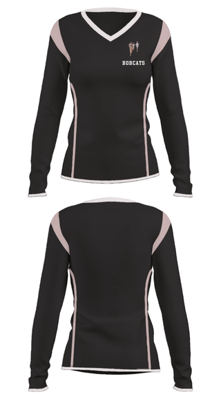 Women's Long Sleeve Vneck Shirt, Bobcats, Cross Country, Teamtime, Team time, sublimation, custom sports apparel, team uniforms, spirit wear, spiritwear, sports uniforms, custom shirts, team store, custom team store, fundraiser sports, apparel fundraiser