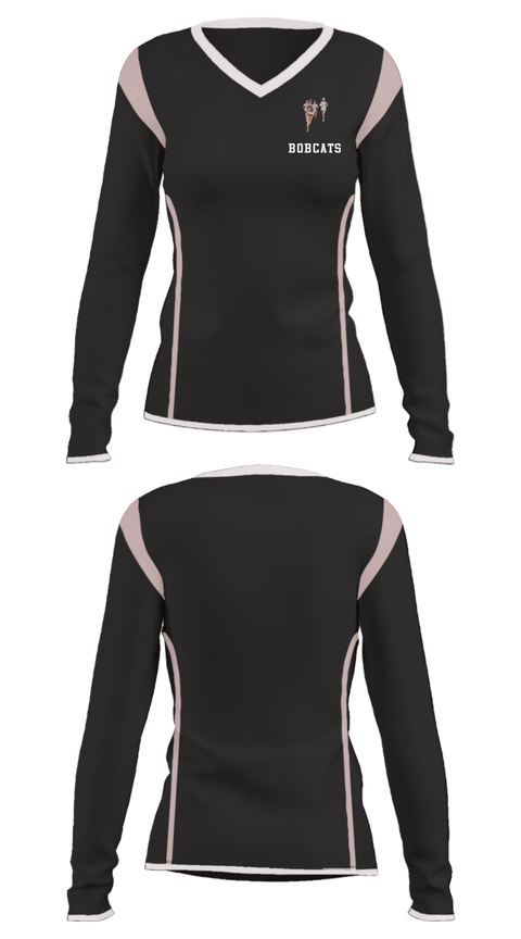 Women's Long Sleeve Vneck Shirt, Bobcats, Cross Country, Teamtime, Team time, sublimation, custom sports apparel, team uniforms, spirit wear, spiritwear, sports uniforms, custom shirts, team store, custom team store, fundraiser sports, apparel fundraiser