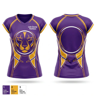 Short Sleeve Womens Volleyball Jersey, Lake County Panthers, Women's Volleyball, Teamtime, Team time, sublimation, custom sports apparel, team uniforms, spirit wear, spiritwear, sports uniforms, custom shirts, team store, custom team store, fundraiser sports, apparel fundraiser