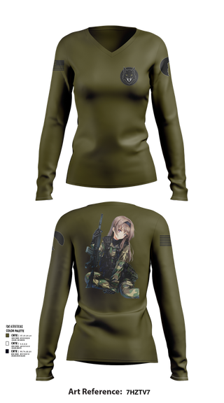 Womens Long Sleeve Vneck Shirt, The House of Wolves, , Teamtime, Team time, sublimation, custom sports apparel, team uniforms, spirit wear, spiritwear, sports uniforms, custom shirts, team store, custom team store, fundraiser sports, apparel fundraiser