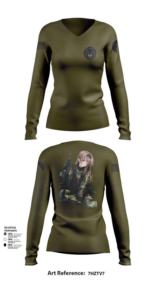 Womens Long Sleeve Vneck Shirt, The House of Wolves, , Teamtime, Team time, sublimation, custom sports apparel, team uniforms, spirit wear, spiritwear, sports uniforms, custom shirts, team store, custom team store, fundraiser sports, apparel fundraiser