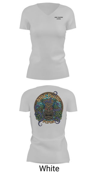 Womens Short Sleeve Vneck Shirt, NIOC Pacific FCPOA, Navy, Teamtime, Team time, sublimation, custom sports apparel, team uniforms, spirit wear, spiritwear, sports uniforms, custom shirts, team store, custom team store, fundraiser sports, apparel fundraiser