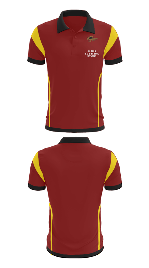 Short Sleeve Performance Polo, Denver High School Bowling, Bowling, Teamtime, Team time, sublimation, custom sports apparel, team uniforms, spirit wear, spiritwear, sports uniforms, custom shirts, team store, custom team store, fundraiser sports, apparel fundraiser