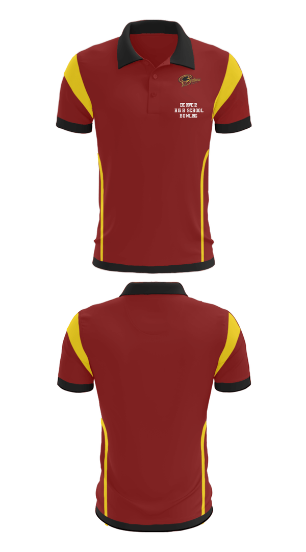 Short Sleeve Performance Polo, Denver High School Bowling, Bowling, Teamtime, Team time, sublimation, custom sports apparel, team uniforms, spirit wear, spiritwear, sports uniforms, custom shirts, team store, custom team store, fundraiser sports, apparel fundraiser