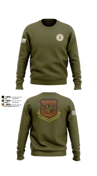 Crew Neck Sweatshirt, Evangeline Parish Sheriffs Office S.R.T, Police, Teamtime, Team time, sublimation, custom sports apparel, team uniforms, spirit wear, spiritwear, sports uniforms, custom shirts, team store, custom team store, fundraiser sports, apparel fundraiser