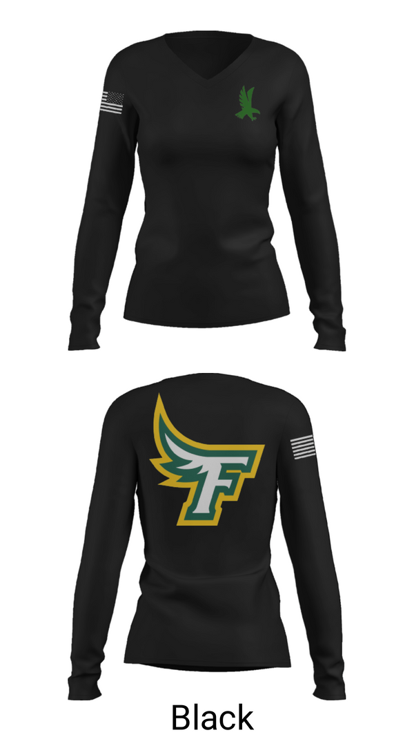 Women's Long Sleeve Vneck Shirt, Akron Firestone High School Wresling, Wrestling, Teamtime, Team time, sublimation, custom sports apparel, team uniforms, spirit wear, spiritwear, sports uniforms, custom shirts, team store, custom team store, fundraiser sports, apparel fundraiser