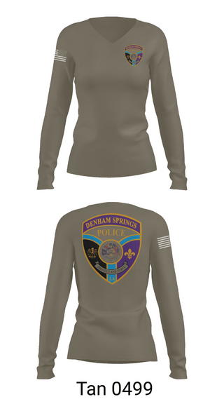 Womens Long Sleeve Vneck Shirt, Denham springs police department, Police, Teamtime, Team time, sublimation, custom sports apparel, team uniforms, spirit wear, spiritwear, sports uniforms, custom shirts, team store, custom team store, fundraiser sports, apparel fundraiser