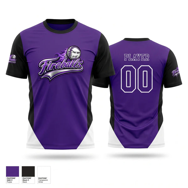 Short Sleeve Performance Shirt, Fireballs, Baseball, Teamtime, Team time, sublimation, custom sports apparel, team uniforms, spirit wear, spiritwear, sports uniforms, custom shirts, team store, custom team store, fundraiser sports, apparel fundraiser