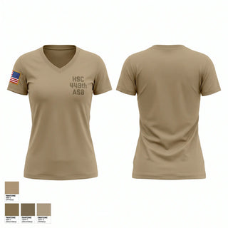 Womens Short Sleeve Vneck Shirt, HSC 449th ASB, National Guard, Teamtime, Team time, sublimation, custom sports apparel, team uniforms, spirit wear, spiritwear, sports uniforms, custom shirts, team store, custom team store, fundraiser sports, apparel fundraiser
