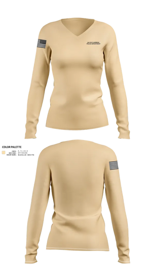 Womens Long Sleeve Vneck Shirt, Lac du Flambeau Police Department, Police, Teamtime, Team time, sublimation, custom sports apparel, team uniforms, spirit wear, spiritwear, sports uniforms, custom shirts, team store, custom team store, fundraiser sports, apparel fundraiser