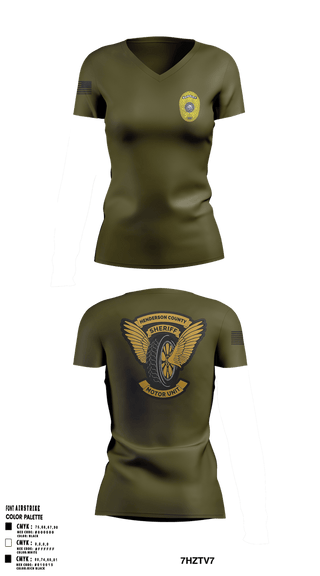 Womens Short Sleeve Vneck Shirt, Henderson County Motor Unit, Police, Teamtime, Team time, sublimation, custom sports apparel, team uniforms, spirit wear, spiritwear, sports uniforms, custom shirts, team store, custom team store, fundraiser sports, apparel fundraiser