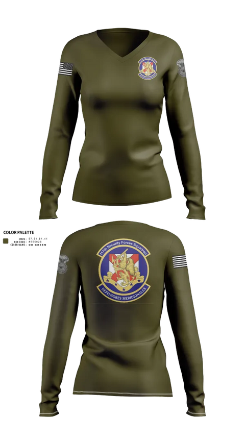 Womens Long Sleeve Vneck Shirt, , Air Force, Teamtime, Team time, sublimation, custom sports apparel, team uniforms, spirit wear, spiritwear, sports uniforms, custom shirts, team store, custom team store, fundraiser sports, apparel fundraiser